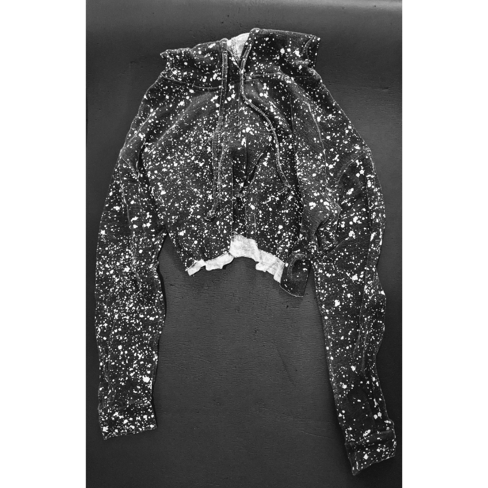 Cropped speckled hoodie